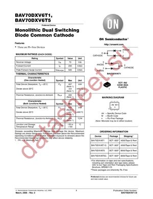 BAV70DXV6T5G datasheet  